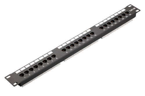 Cat5e UTPは横のパッチ盤24の港1U 19inch AMP TycoのタイプIDCのタイプYH4009イーサネットの絶食します